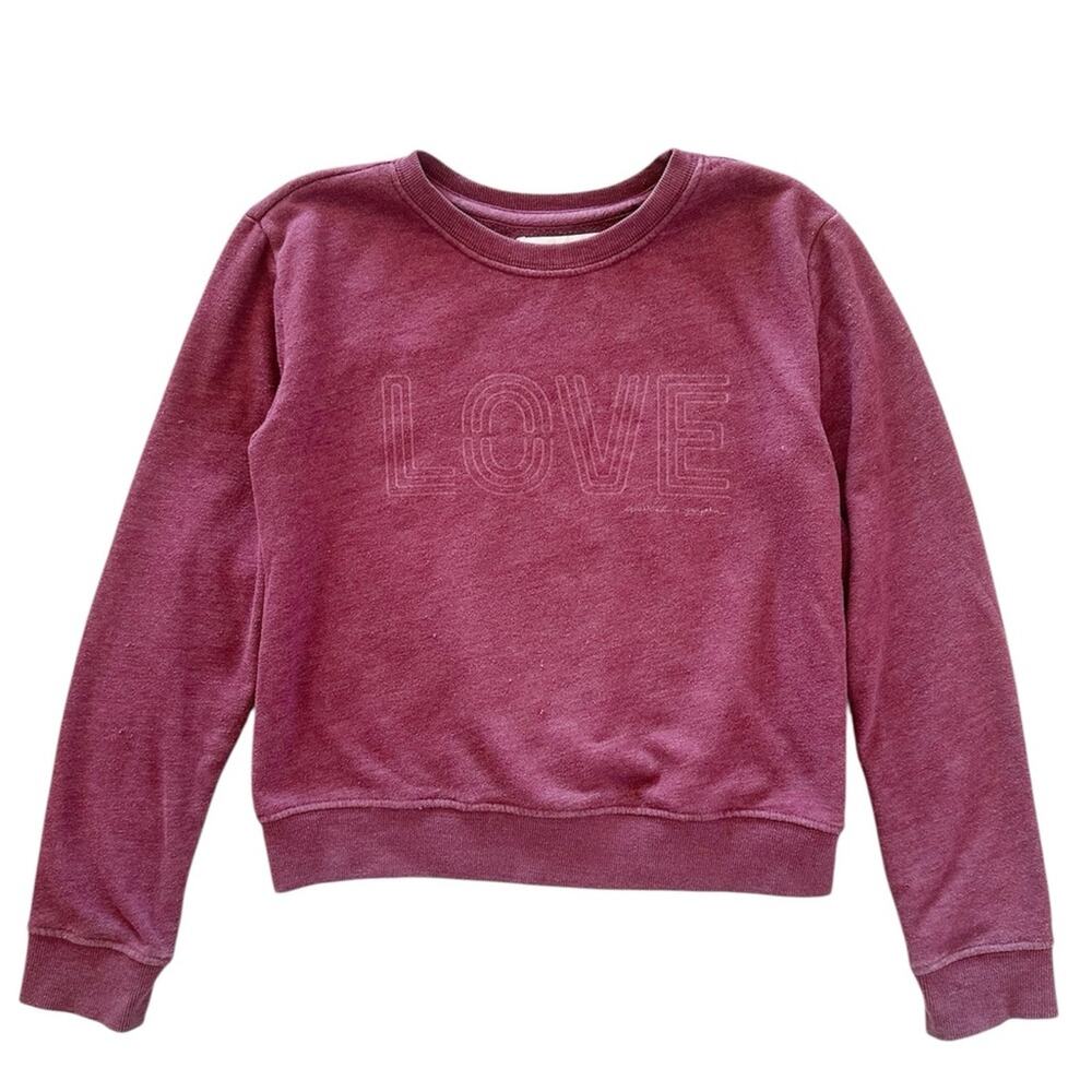 Spiritual Gangster Girls Love Sweatshirt Burgundy Size 12/M